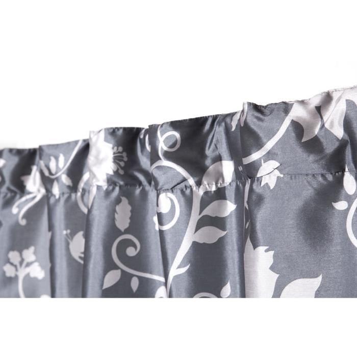 Rideau BUTTERFLY Galon Fronceur et pattes - Gris - 140 x 245 cm