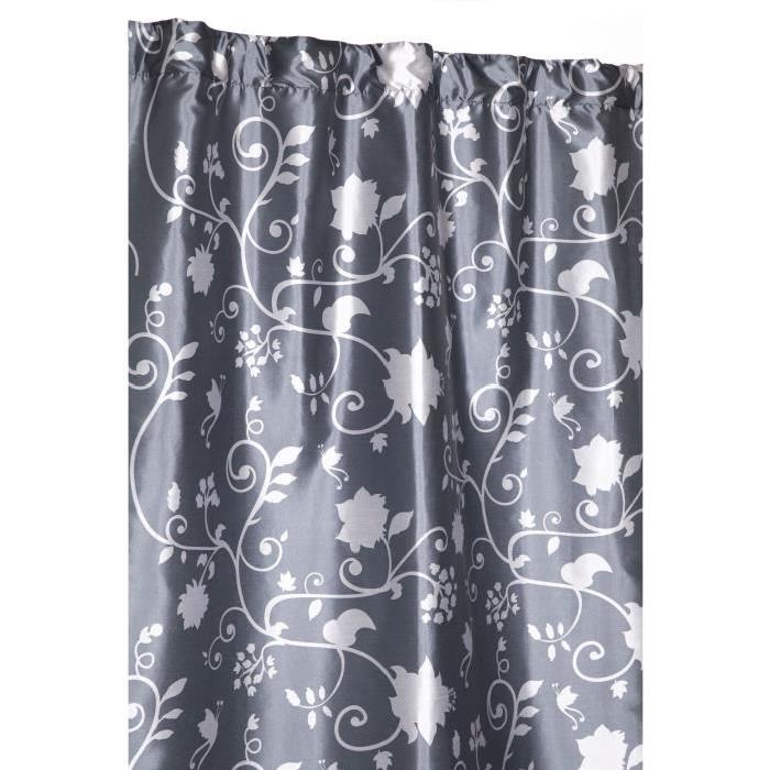 Rideau BUTTERFLY Galon Fronceur et pattes - Gris - 140 x 245 cm