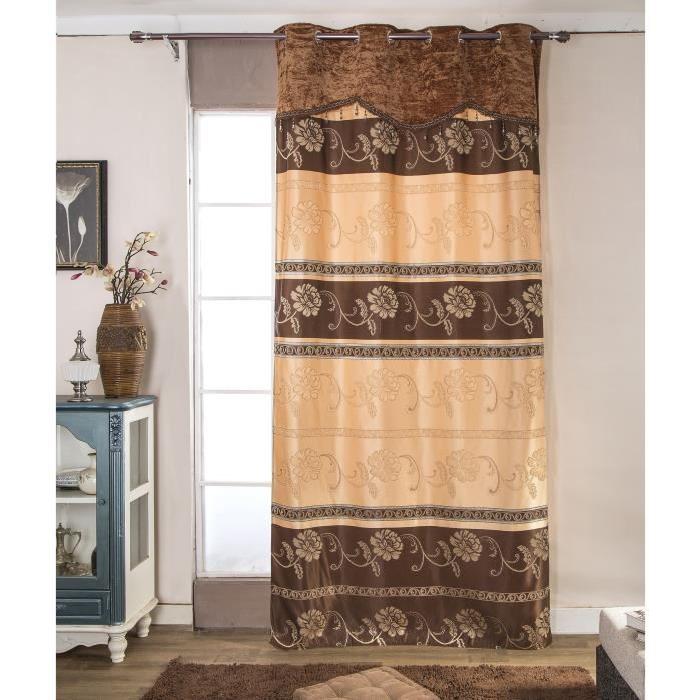 Paire de double rideaux - 2x140x260cm - Choco