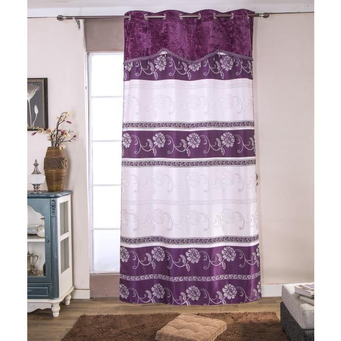 Paire de double rideaux - 2x140x260cm - Violet