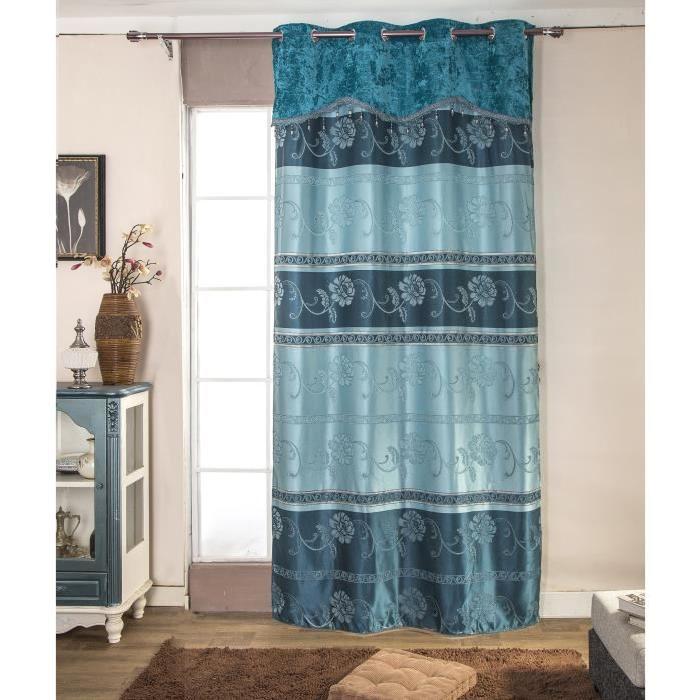 Paire de double rideaux - 2x140x260cm - Bleu