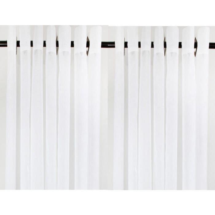 Paire de voilages unis BLANC 140x240cm