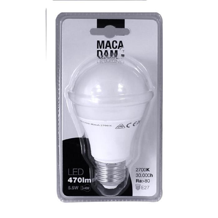 MACADAM LIGHTING Ampoule LED standard E27 7 W équivalent a 40 W blanc chaud