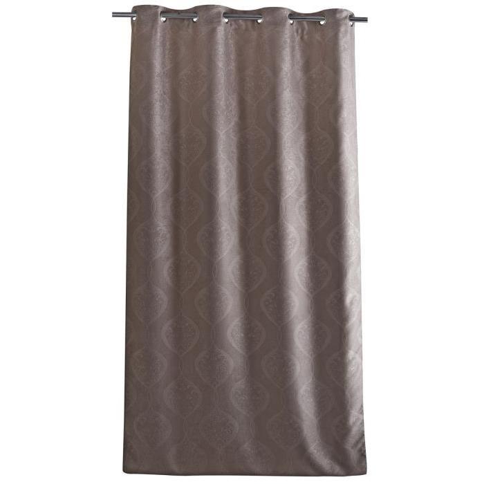 Double rideau occultant a motif baroque 140x260 cm taupe