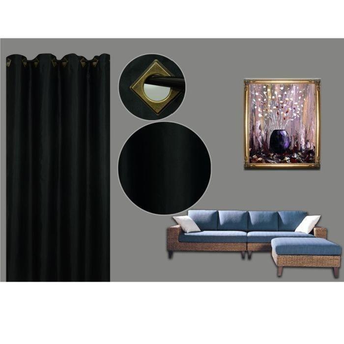 Rideau occultant noir 140x260cm