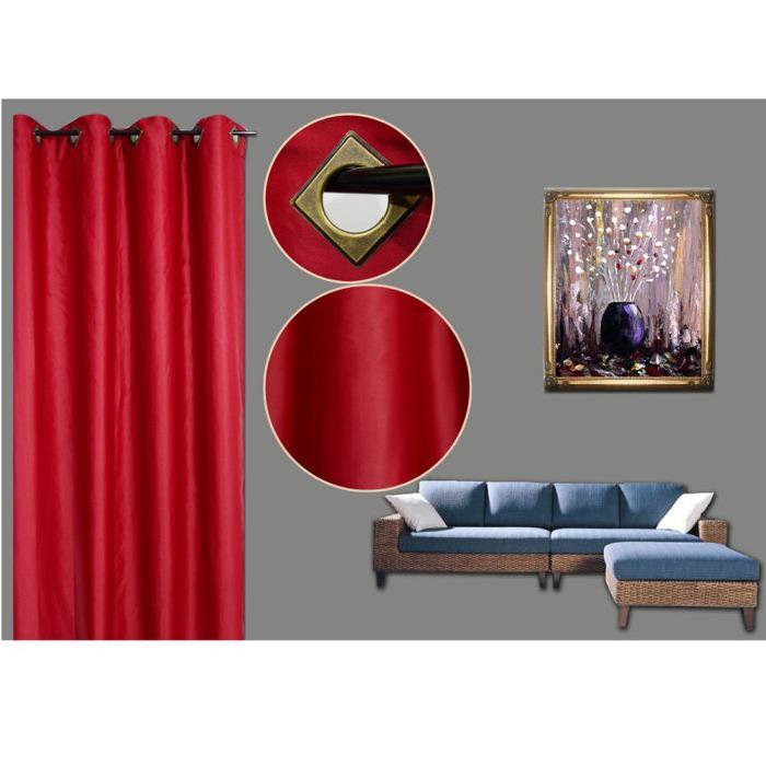 Rideau occultant rouge 140x260cm