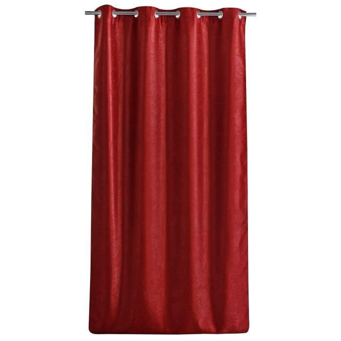 Double rideau occultant effet velours 140x260cm Bordeaux