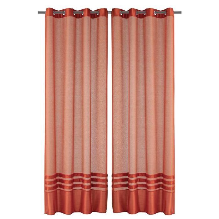 Paire de Voilages Unis HORIZON ORANGE 140x240cm