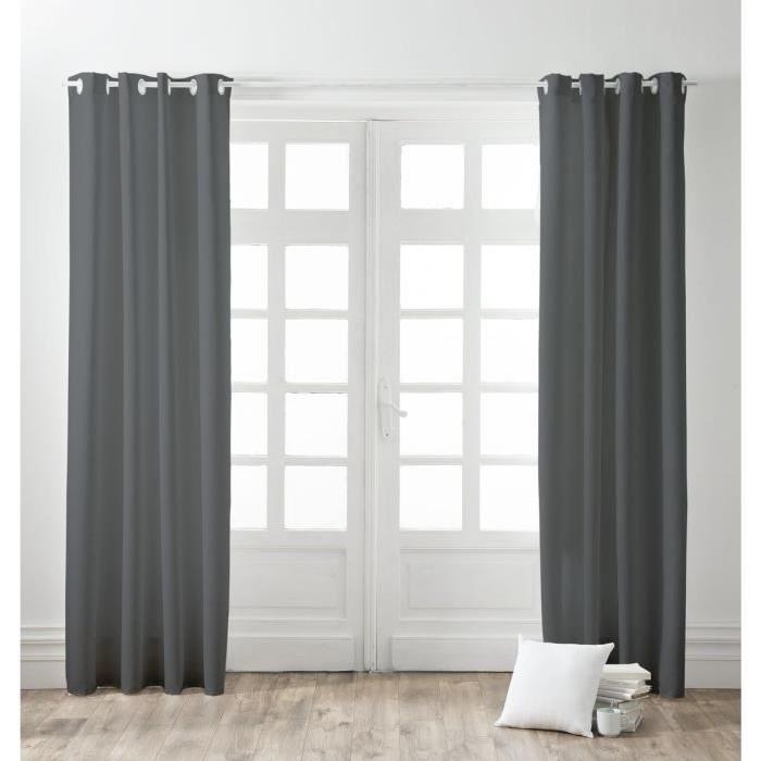 FINLANDEK Paire de rideaux a oeillets 100% coton Kauha 140x240 cm canon de fusil