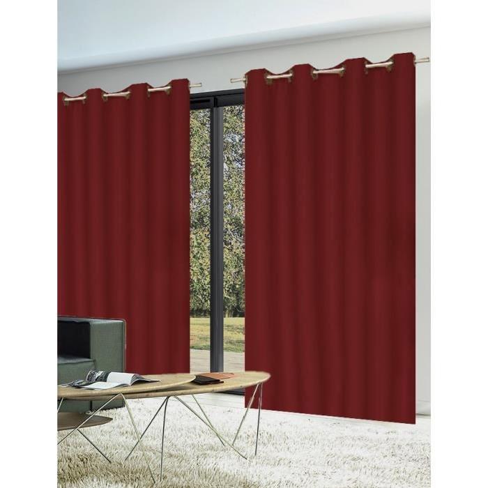 Paire de Rideaux Occultant 140x180 cm Bordeaux