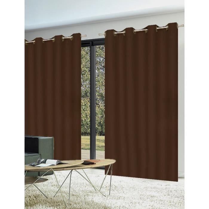 Paire de Rideaux Occultant 140x180 cm Chocolat