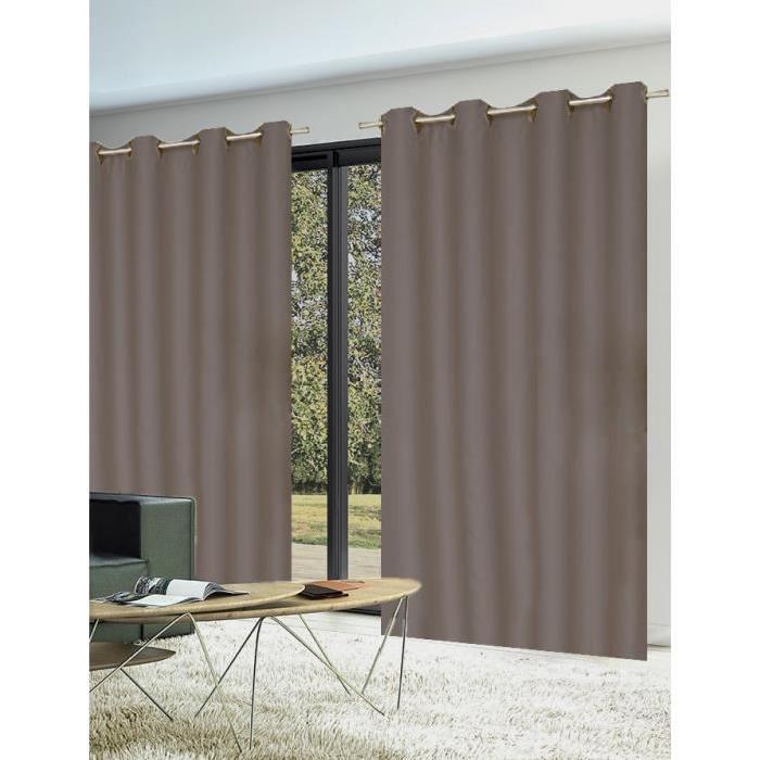 Paire de Rideaux Occultant 140x180 cm Taupe