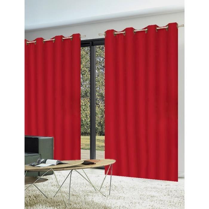 Paire de Rideaux Occultant 140x300 cm Rouge