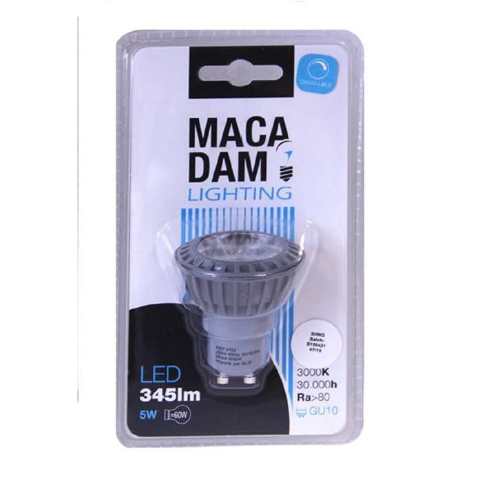 MACADAM LIGHTING Ampoule LED GU10 5 W équivalent a 60 W blanc neutre