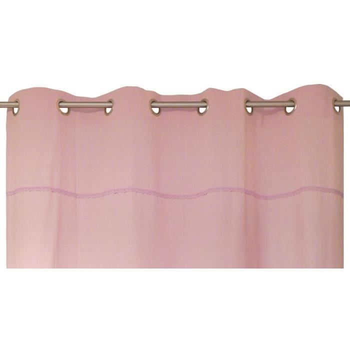 SOLEIL D'OCRE Rideau a oeillets Dentelle 100% coton 140x240 cm rose