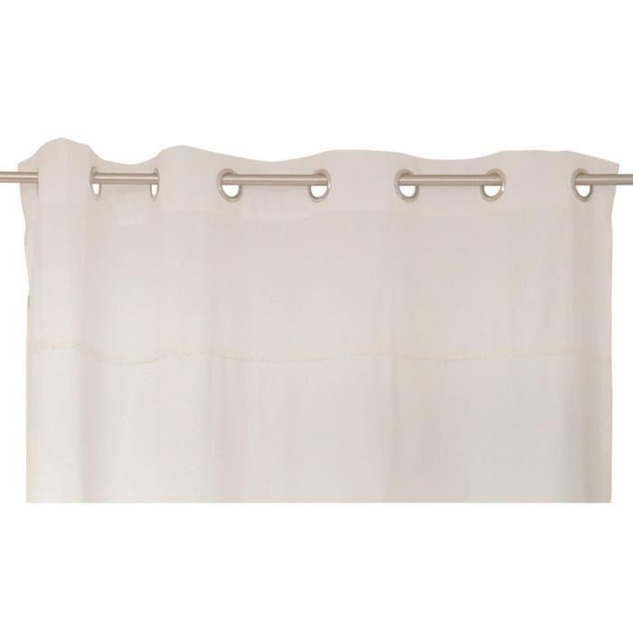 SOLEIL D'OCRE Rideau a oeillets Dentelle 100% coton 140x240 cm blanc