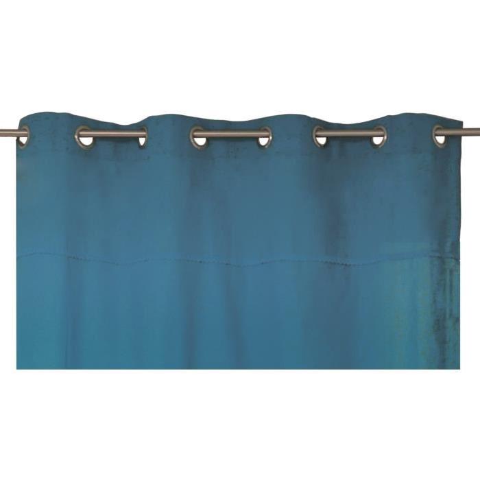 SOLEIL D'OCRE Rideau a oeillets Dentelle 100% coton 140x240 cm bleu