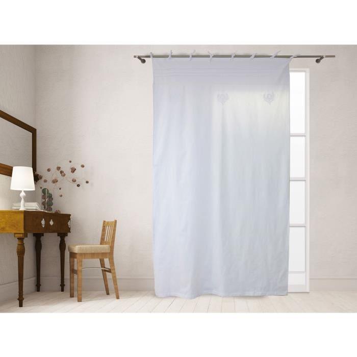 SOLEIL D'OCRE Rideau a nouettes Poeme 140x240 cm - 100% coton - Blanc