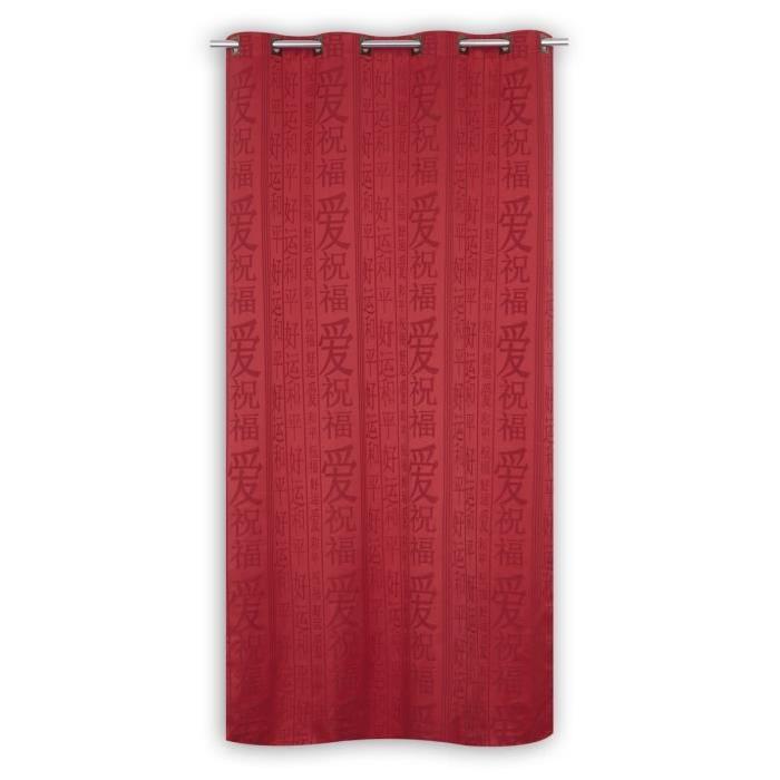 Rideau a 8 oeillets Feng Shui 135x240 cm rouge