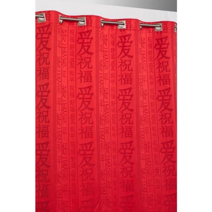 Rideau a 8 oeillets Feng Shui 135x240 cm rouge