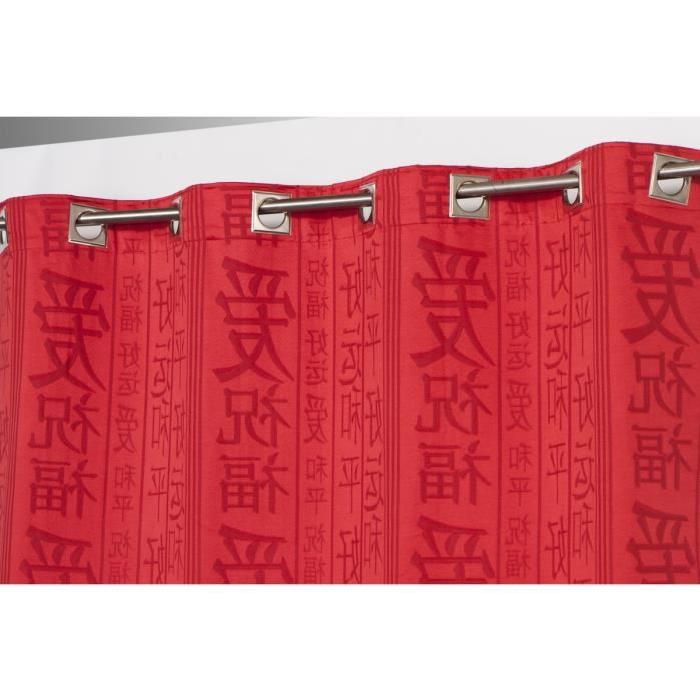 Rideau a 8 oeillets Feng Shui 135x240 cm rouge