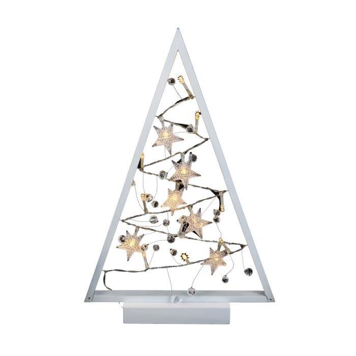 Sapin de Noël lumineux en Bois Blanc 40 cm