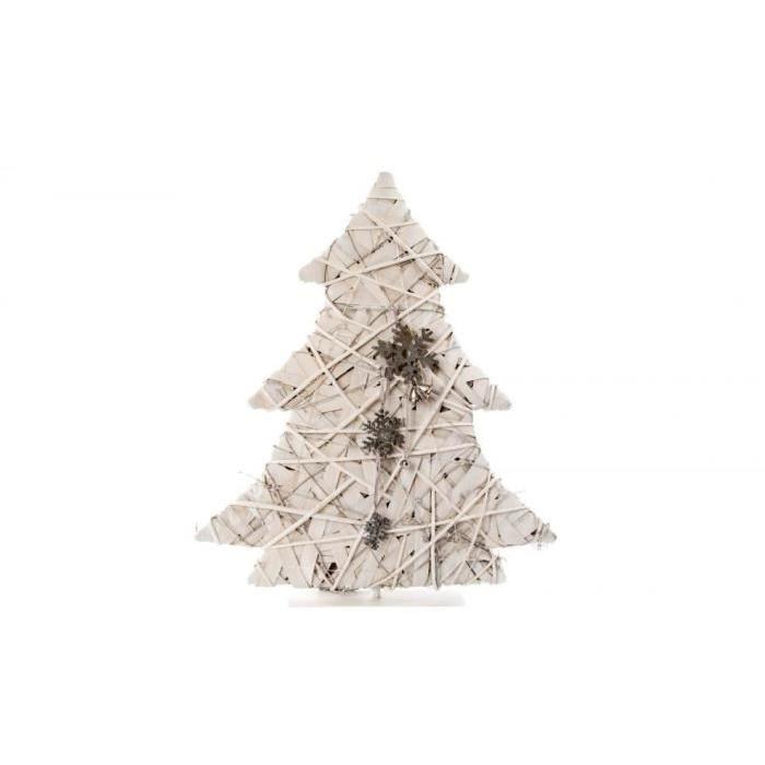 Sapin de Noël Artificiel lumineux en Osier 60x68cm