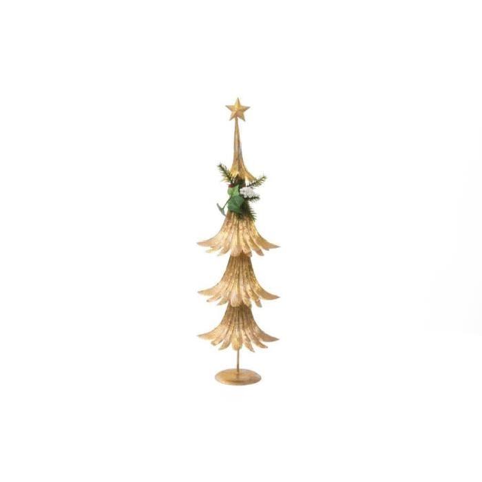 Sapin de Noël Artificiel Doré en Bois 60 cm