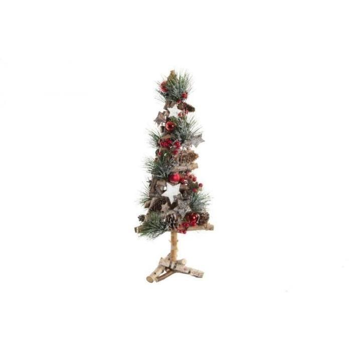 Sapin de Noël artificiel avec Boules en bois 20x50 cm