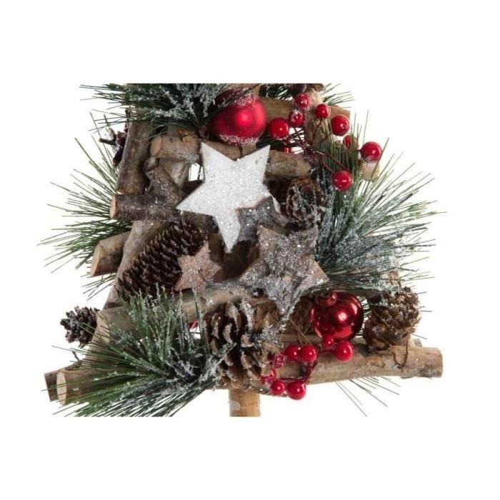 Sapin de Noël artificiel avec Boules en bois 20x50 cm