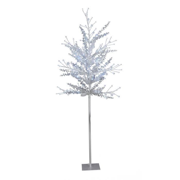 CODICO Arbre-de-Noël Scintillant feuilles rondes 200 LED hauteur 1,8 m blanc