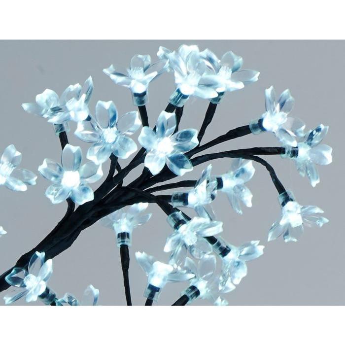 Sapin de Noël artificiel lumineux Fleur Blanc et noir 42 cm
