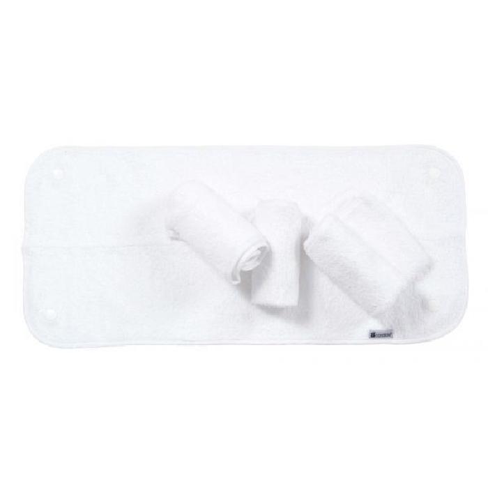 CANDIDE Lot de 4 serviettes éponges blanches pour matelas a langer pressionnées