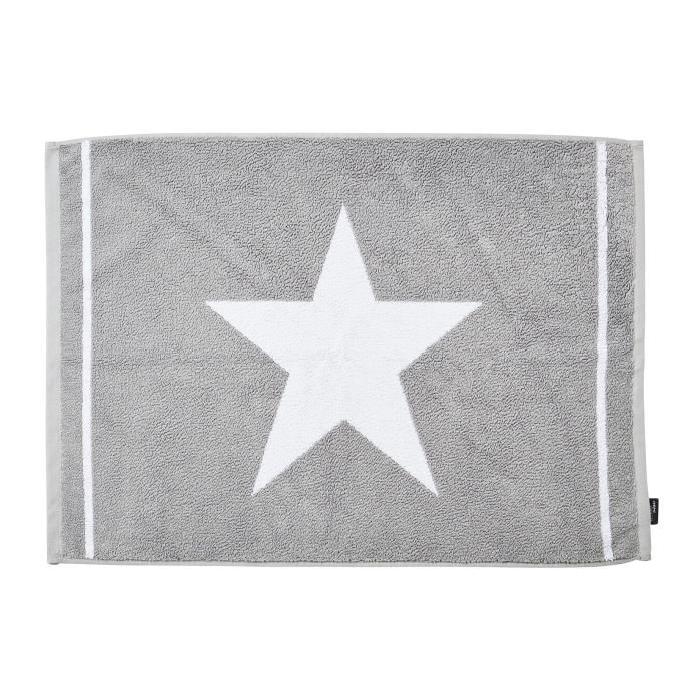 DONE Daily Shapes 1 STAR Tapis de bain 50x70cm - Argent et Blanc