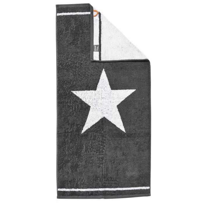 DONE Daily Shapes 1 STAR Serviette de toilette 50x100cm - Anthracite et Blanc