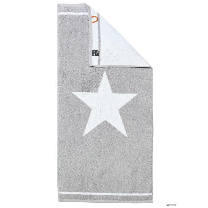 DONE Daily Shapes 1 STAR Serviette de toilette 50x100cm - Argent et Blanc