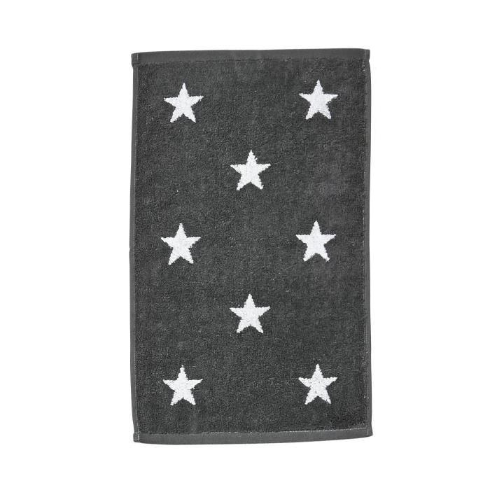 DONE Daily Shapes STARS Serviette Invité 30x50cm - Anthracite et Blanc