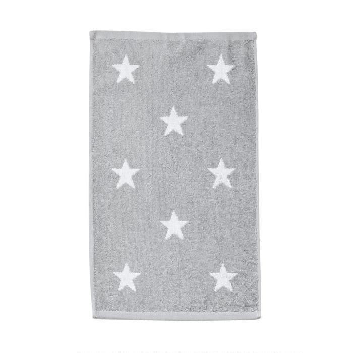 DONE Daily Shapes STARS Serviette Invité 30x50cm - Argent et Blanc