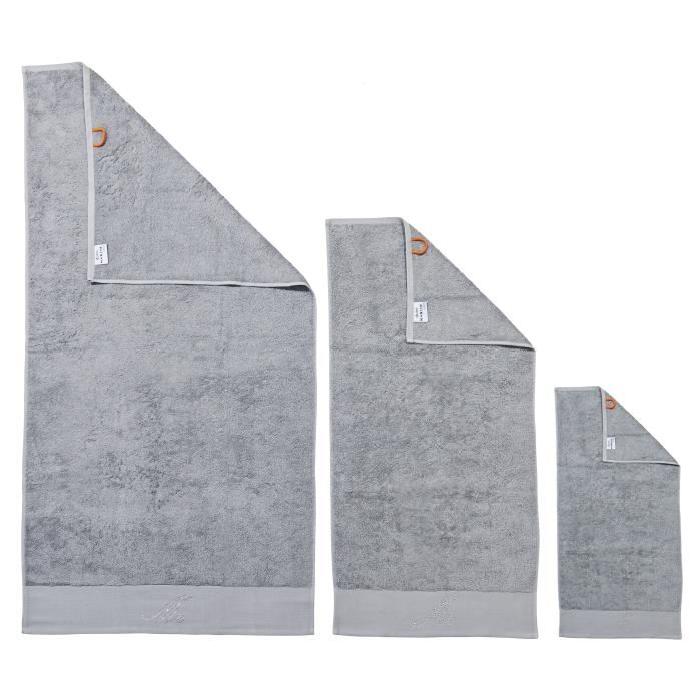 DONE Lot de 3 serviettes Stone Mr - Argent