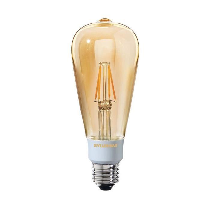 SYLVANIA Ampoule LED a filament Toledo Retro ST 64 Edison ambré E27 5W équivalence 50W dimmable