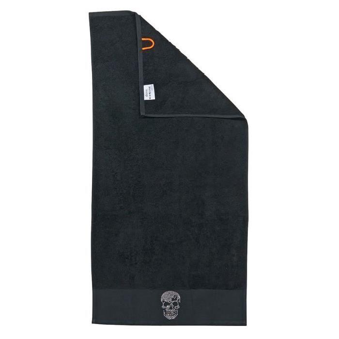 DONE Serviette de toilette Stone Skull - Noir - 50x100cm