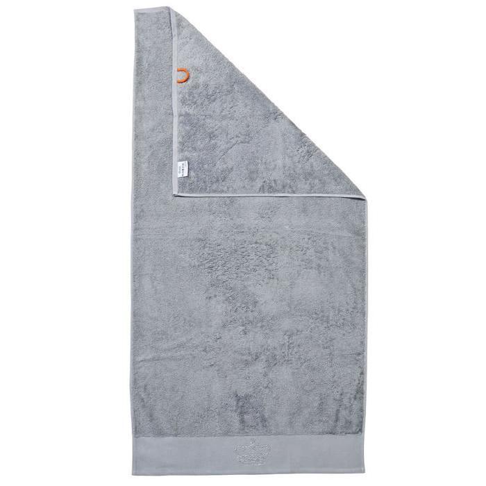 DONE Drap de Douche Stone Crown - Argent - 70x140cm