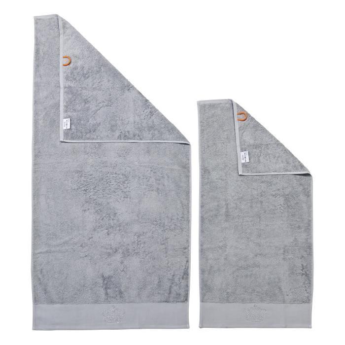 DONE Lot de 2 serviettes Stone Crown - Argent