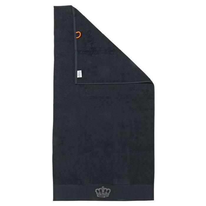 DONE Drap de Douche Stone Crown - Noir - 70x140cm