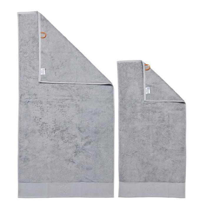 DONE Lot de 2 serviettes Stone Star - Argent