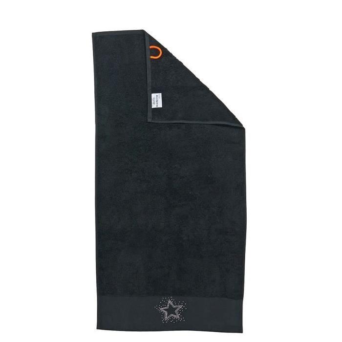 DONE Serviette de toilette Stone Star - Noir - 50x100cm