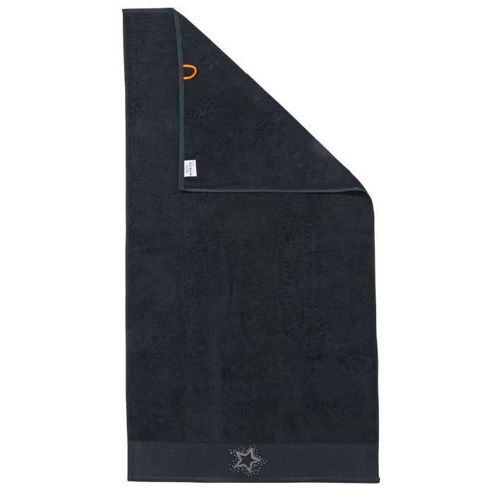 DONE Drap de Douche Stone Star - Noir - 70x140cm