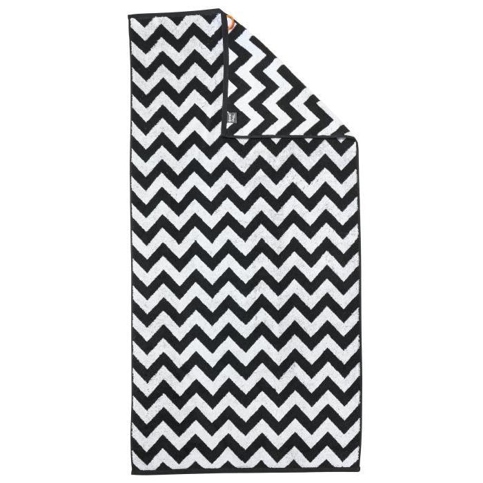 DONE Drap de Douche Zig Zag- Noir & Blanc - 70x140cm