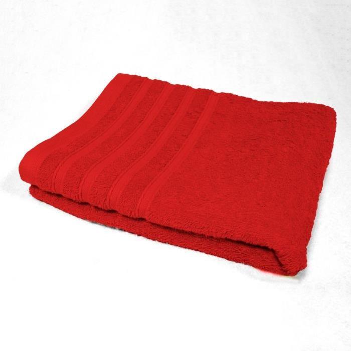 DOUCEUR D'INTERIEUR Serviette de toilette 100% coton Vitamine 50x90 cm rouge