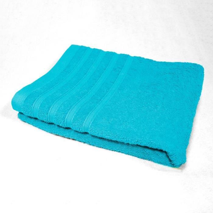 DOUCEUR D'INTERIEUR Serviette de toilette 100% coton Vitamine 50x90 cm turquoise